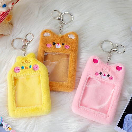 Carino peluche idolo fotocartolina d'identità custodia di credito portachiavi porta carte fotografiche protezione - Foto 7 di 15
