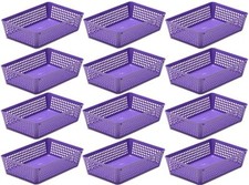 12-Pack Plastic Storage Baskets for Office Drawer, Desk, 32-1182-12