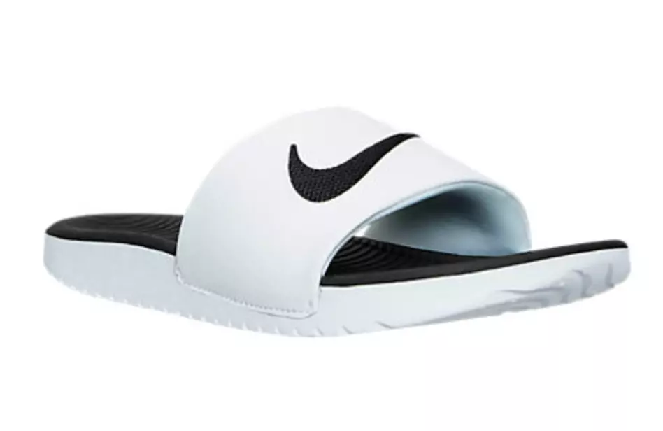 819352 100 Kids youth Nike Kawa Slide Sandals GS PS White Black