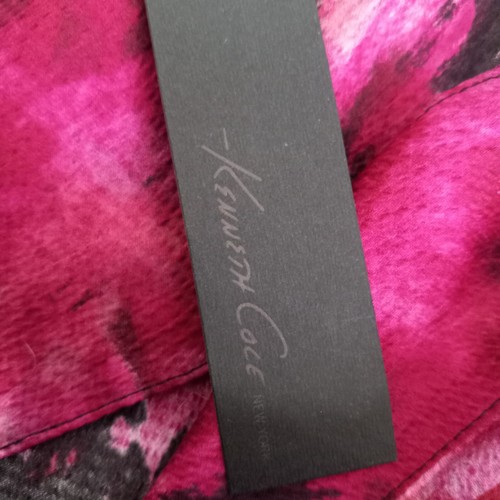 Kenneth Cole Floral Shift Dress Large Dark Fushia Classic Event Cocktails Career - Picture 6 of 12
