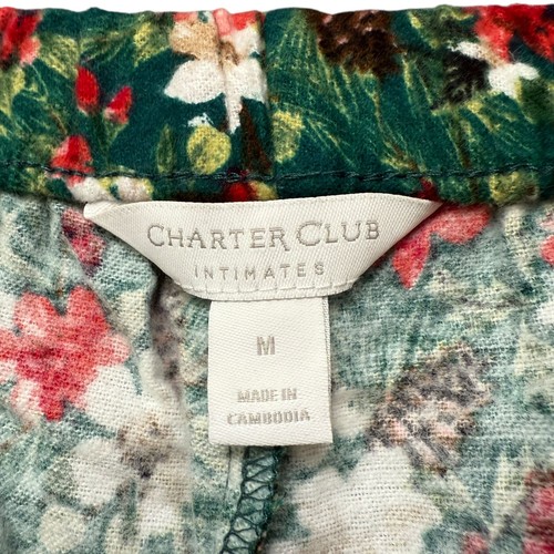 Charter Club Christmas Pajamas Set Medium Flannel Holiday Floral PJs NWT - Picture 9 of 15
