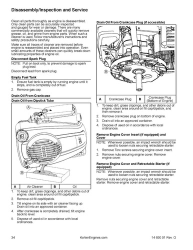 Engine Service Repair Manual Fits Kohler 6.75, 7, 8 HP XT XTR Lawn Mower - Picture 11 of 18