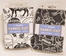 Set of 2 Farmhouse Fabric Editions 1 Yd ea FRMBLACK Charcoal Rustic 36"x42" ea
