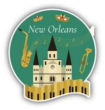 New Orlean City Louisiana USA State America Vinyl Sticker Car Bumper Decal