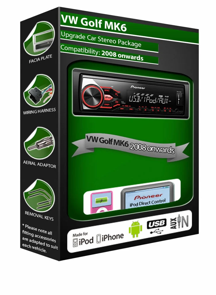 Pioneer Autoradio 1 DIN Pour Ford Focus USB AUX iPod iPhone Android MVH-S120UI