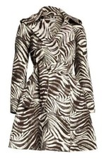 Lanvin For H&m Rare Wool Mix Zebra Print Trench Coat Uk 12 Eu 38 Us 8 Medium New