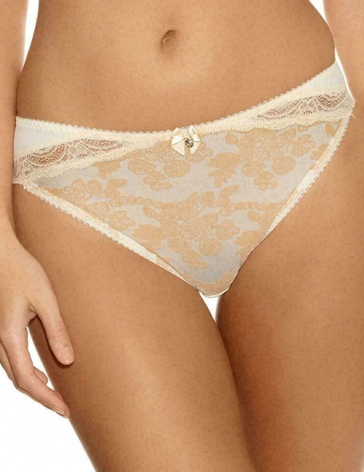 Fantasie Mae Thong Champagne Ivory Size XS 8 10 Floral Lace Knickers 9107 New - Imagem 4 de 4