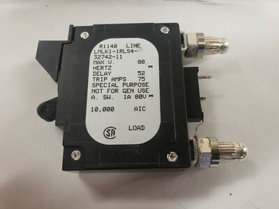 NEW, OPEN BOX, AIRPAX, LMLK1-1RLS4-32742-11, CKT BRKR 60A 80VDC SERIES MID TRIP