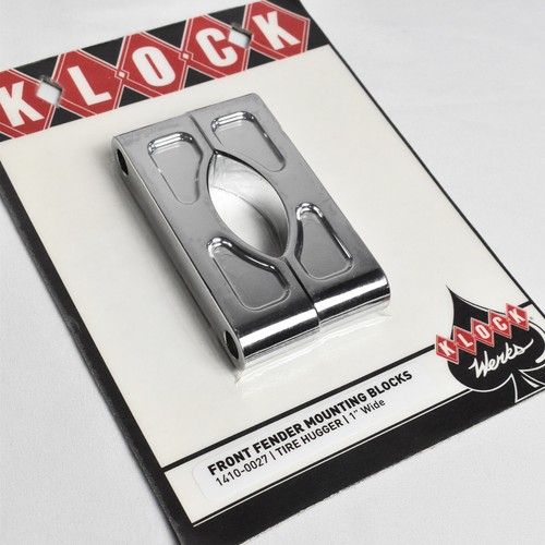 KLOCK WERKS, Tire Hugger Front Fender Mounting Block, Chrome, (1410-0027)