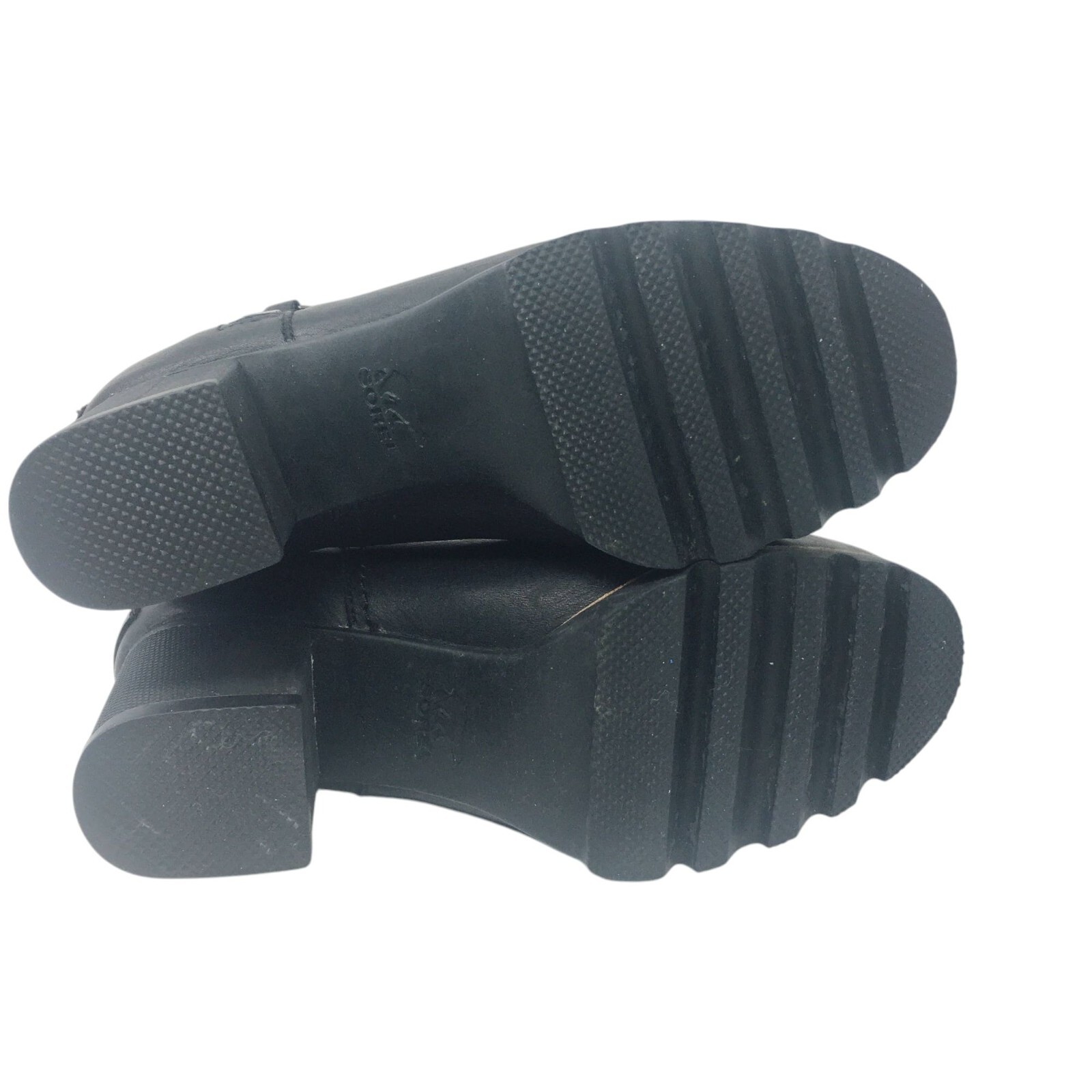 SAOLA Stivaletto Sorel Danica in pelle con zip laterale suola a strappo tacco a blocco nero da donna taglia 6