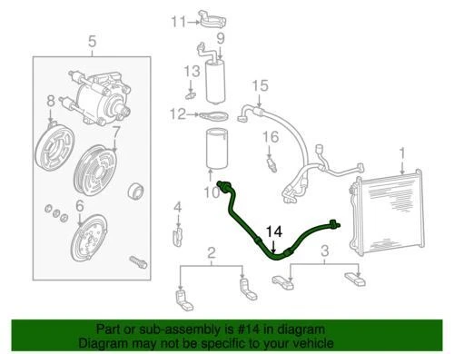 Línea de refrigerante de aire acondicionado original Ford 1999-2007 F-250 F-350 Super Duty 6C3Z-19835-BA Foto 4 de 4