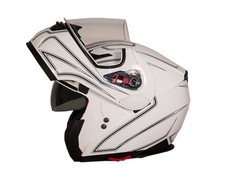 CASCO ONE OUTLINE MODULARE APRIBILE DOPPIA VISIERA BIANCO NERO PER MOTO SCOOTER
