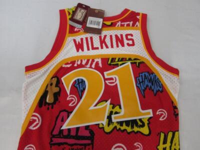 86-87 Dominique Wilkins #21 Hawks Mens Mitchell & Ness Swingman