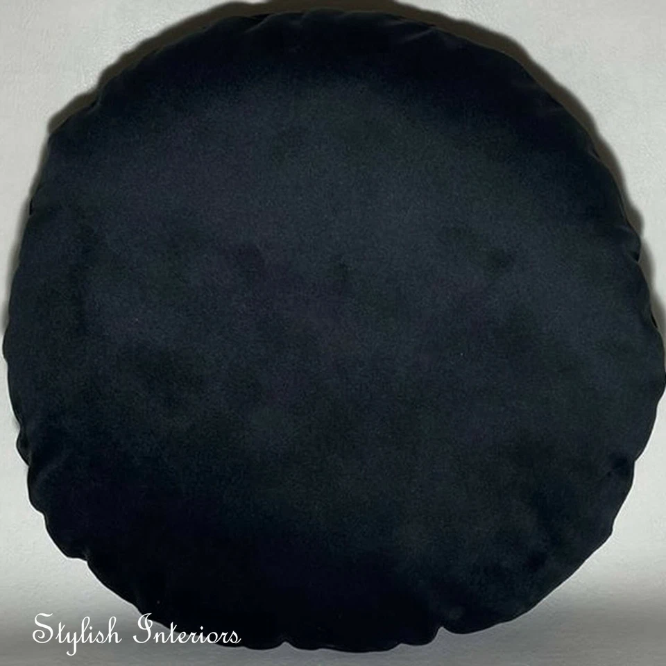 Handmade Soft Round Plush Velvet Cushion Cover Circle Bed Sofa Pillowcase Decor - Image 3 of 4