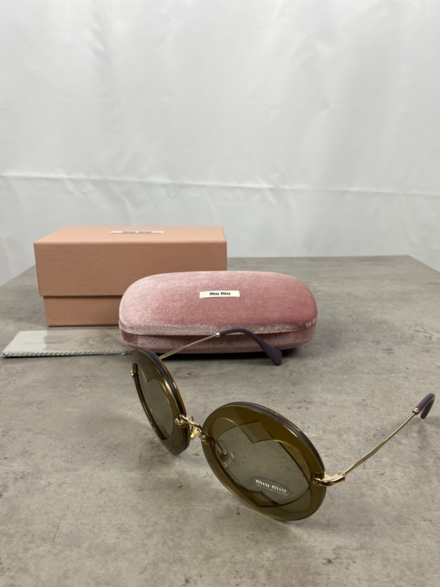 Miu Miu Round Heart MU01SS Brown Sunglasses NEW | eBay display picture 1