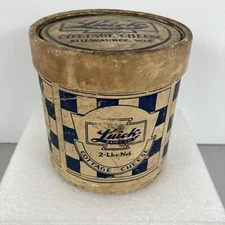 Antique Luick Dairy Cottage Cheese Container Milwaukee Wisconsin Empty Paper Box
