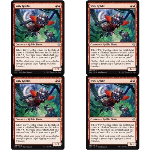 4 x WILY GOBLIN NM Ixalan MTG Red - Goblin Pirate Unc - 第 1/1 張圖片