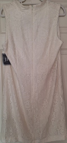 Vestido corto Jessica Howard para mujer sin mangas de encaje talla 16 color blanco NUEVO - Imagen 5 de 12