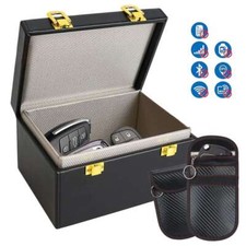 Car Key Signal Blocking Box with pouch,Large Faraday Box for Car Key RFID Bag