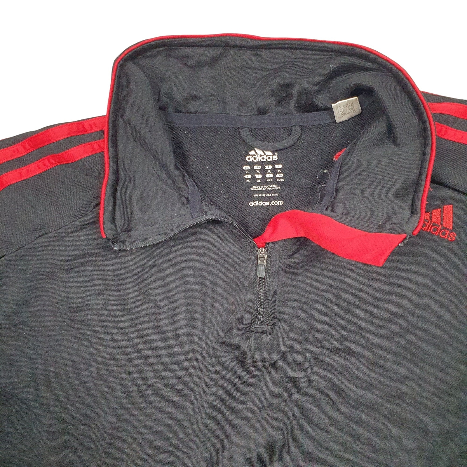 ADIDAS 1/4 Quarter Zip Cotton  &  Polyester Jumper Sweatshirt Mens L image 2