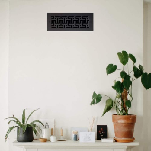 Basketweave Series 12 in. x 4 in. Oil Rubbed Bronze Steel Vent Cover Grille - Picture 2 of 6