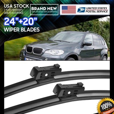 Super Clean One Pair 24''+20'' Top Lock Wiper Blades For 2011 2012 2013 BMW X5