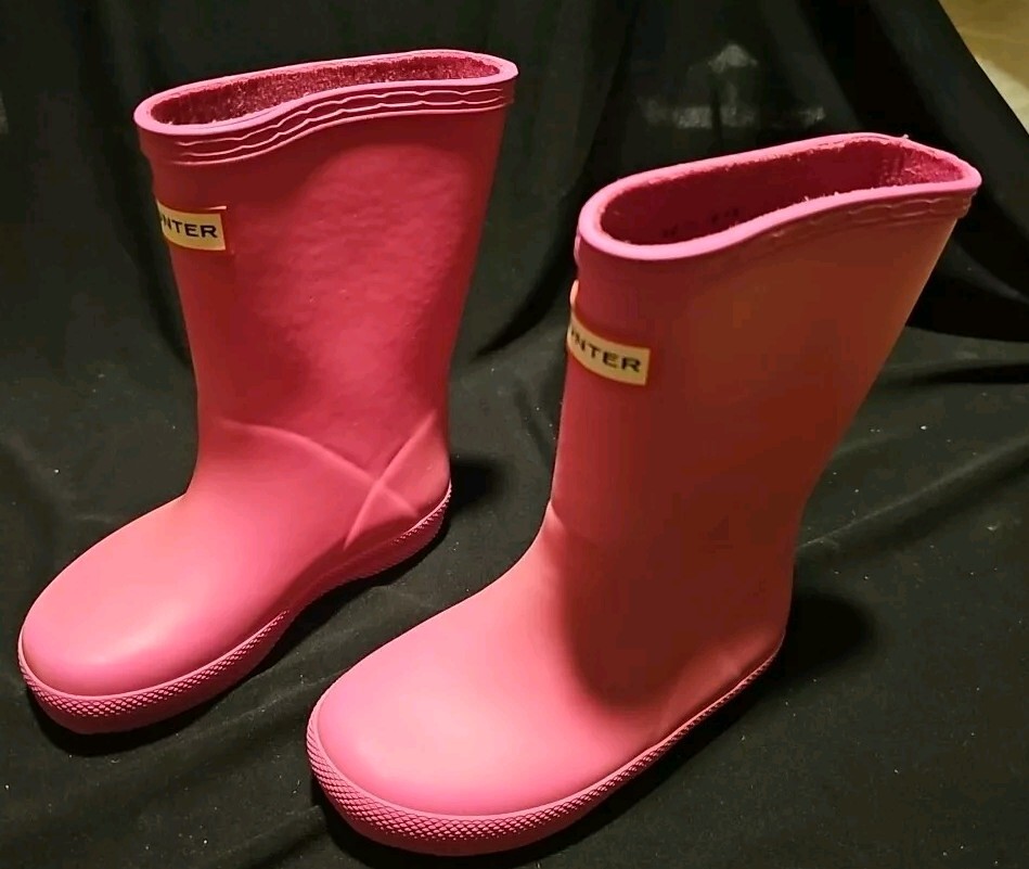Pink Hunter Rain Boots for Girls Size 7 Waterproof & Stylish-image