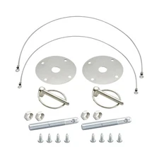 Chrome Steel Hood Pin Torsion Pin Style 1/2" Stud 3/16" Pin Universal W/ Lanyard