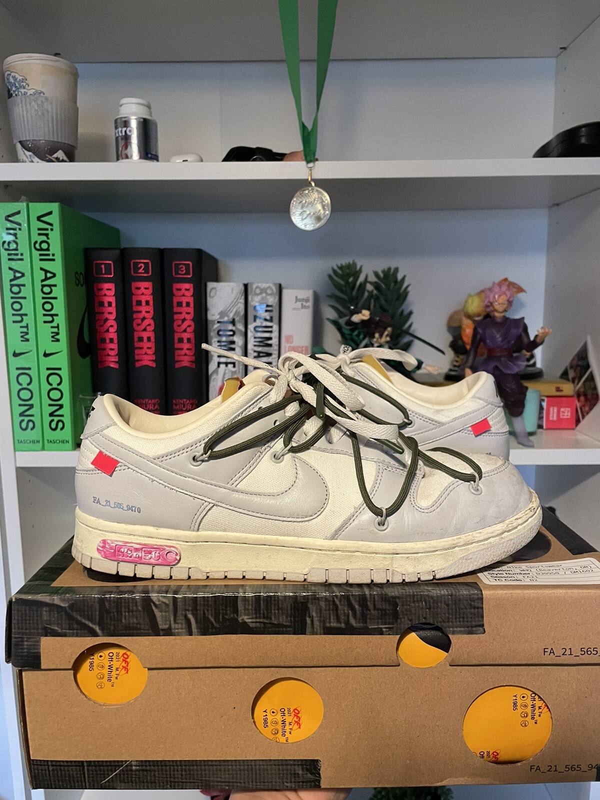 OFF WHITE X NIKE Taglia UK 8 5 Nike Dunk Low x bianco sporco lotto 22 di 50 2021