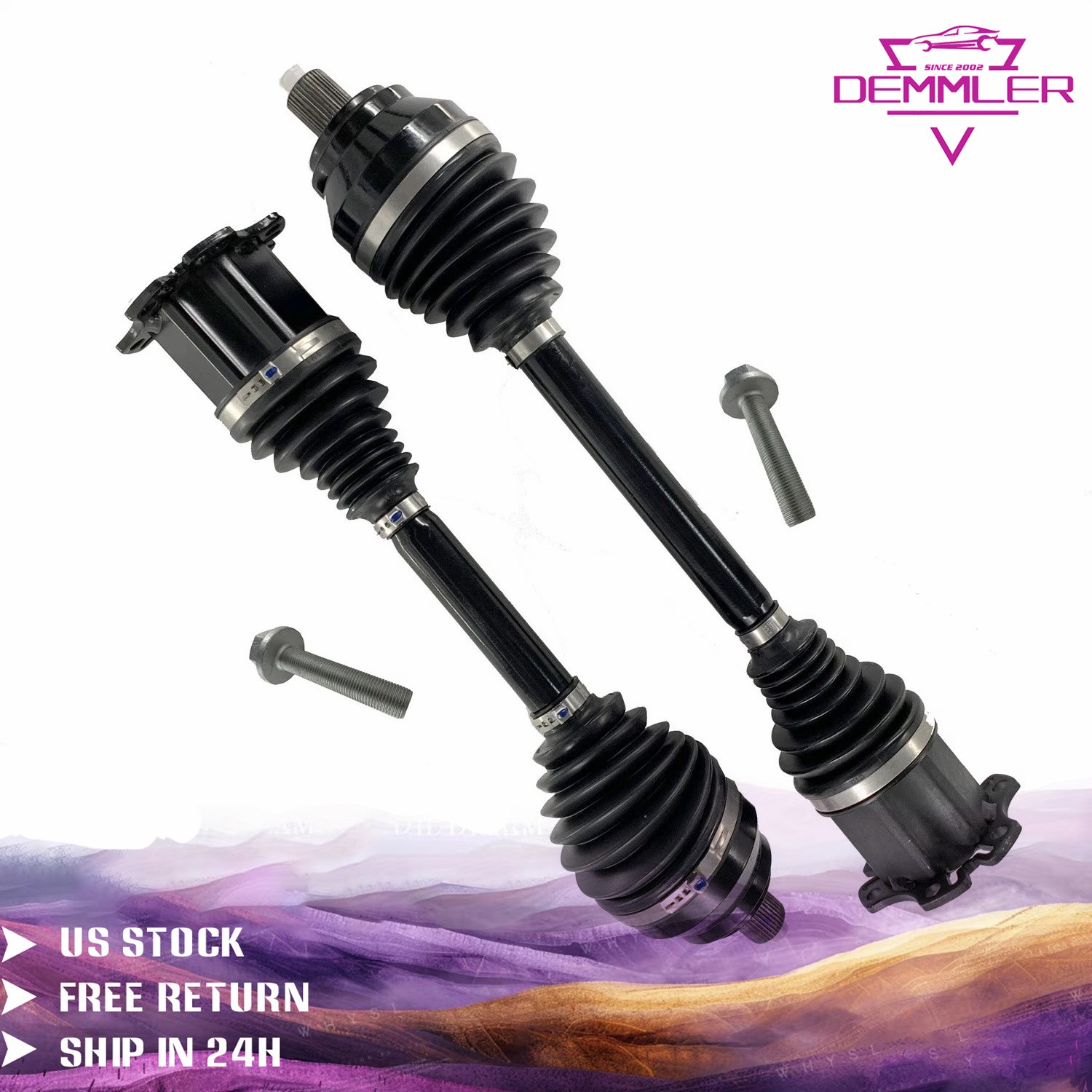 New Pair For Bentley Continental GTC 03-12 Front Axle CV Joints CVJ Drive Shafts