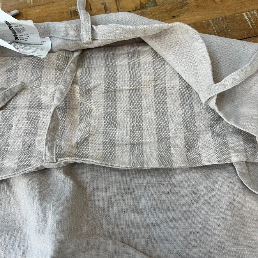 IKEA Ursula Gris Rayas Ferroviarias (26 x 26) 2 Euro Almohada Fundas Corbatas 100% Ramie Foto 4 de 4