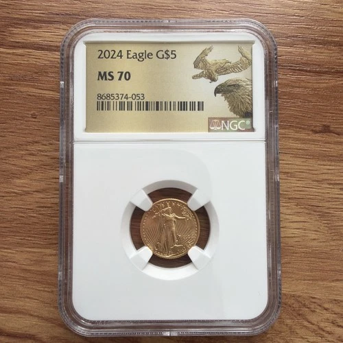 2024 Eagle G$5 1/10th Gold Coin NGC MS70 Eagles Label