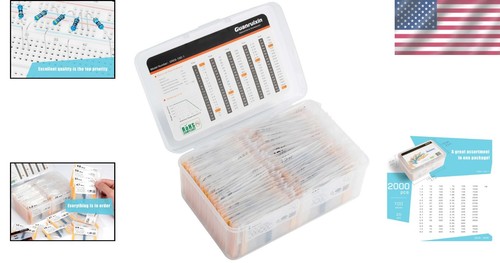 Precision Resistor Kit - 2000 Pieces with 100 Values in Eco-Friendly Storage Box - Picture 2 of 9