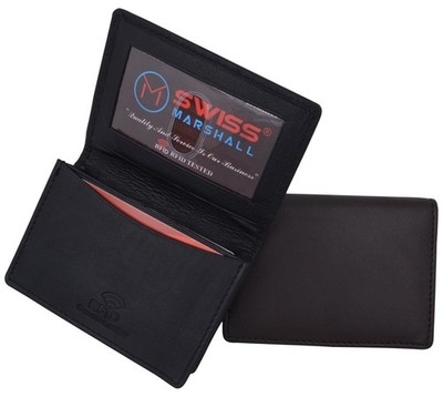 Swiss Marshall Men's RFID Blocking Premium Leather Expandable Small Credit...