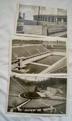 3 1915-30 BERLIN GERMANY OLYMPIC REALPHOTO POSTCARDS  REICHSSPORTFELD  (PANORAMA