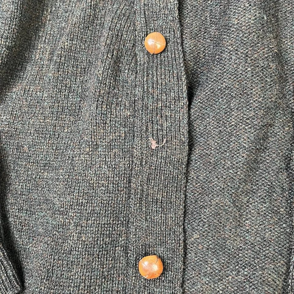 Suéter Cárdigan Shetland 100% Lana Años 70 De Colección Hecho en Escocia Envejecido Foto 3 de 4