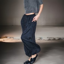 ZARA ZW COLLECTION PLAID BALLOON Bloomer PANTS Blue Brown 99 Size XL