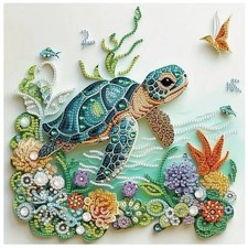 Sea Turtle Animal Special Shape Diamond Art Kits for Adults,5D Diamond Painti...