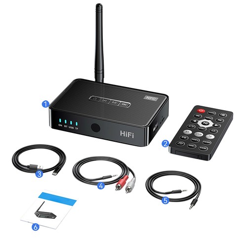 3in1 Bluetooth 5.1 Receiver Wireless NFC to RCA Stereo Audio Amplifier Adapter C - Afbeelding 2 van 12