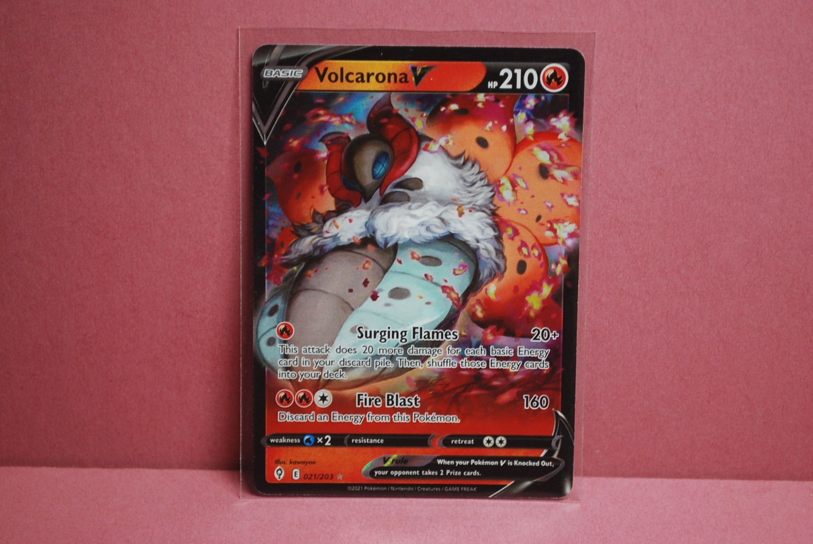 Volcarona V #021/203 Evolving Skies 2021 Nr Mint / Mint