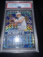 2021 Mosaic Justin Herbert #S-JH Scripts PSA/DNA PSA 10 AUTO 10 GEM MINT
