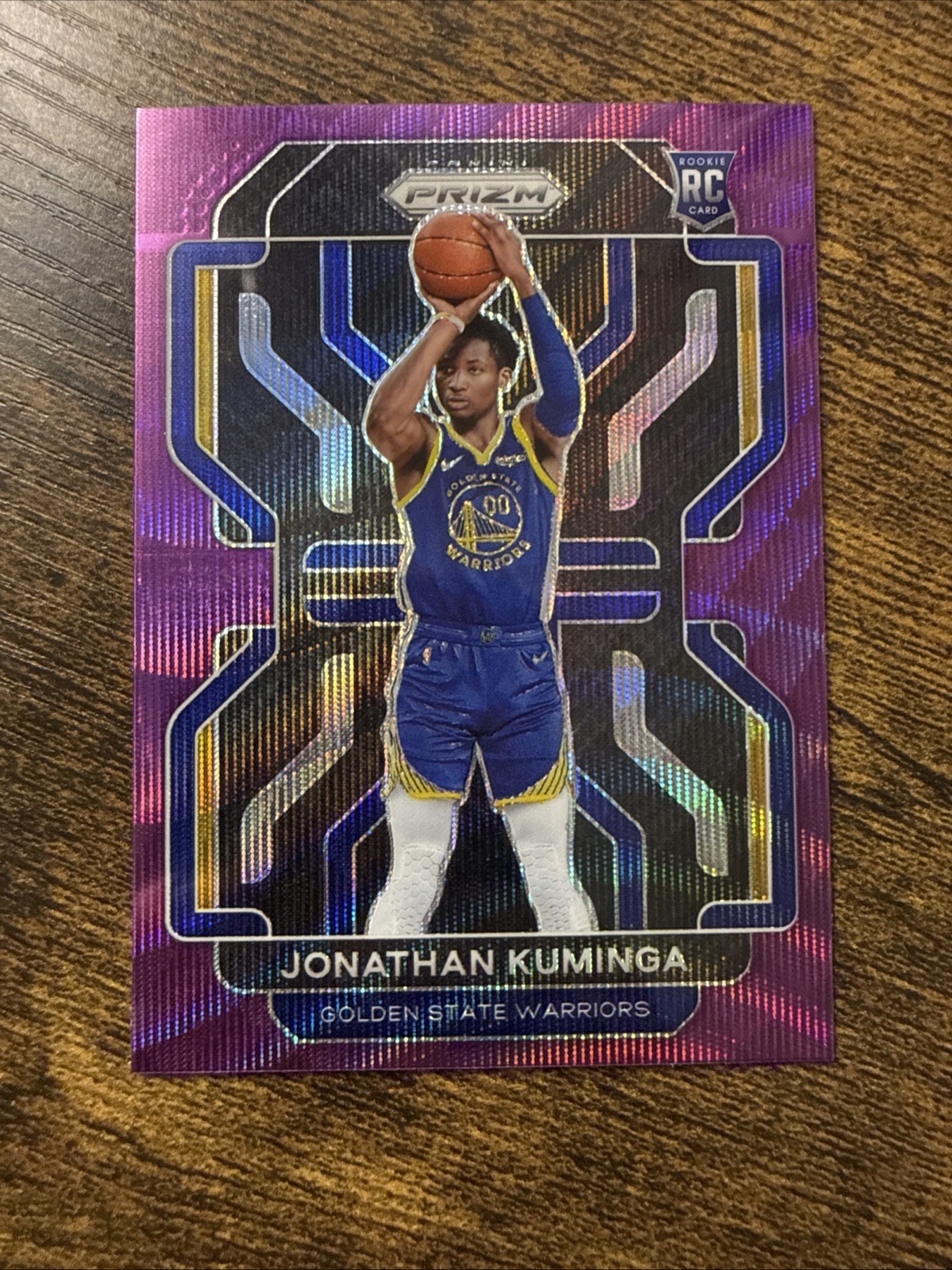 2021-22 Panini Prizm Jonathan Kuminga #307 Purple Wave Prizm RC Warriors Hawks