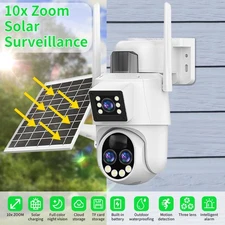 Solar Security Cameras Wireless Outdoor Color Night Vision PIR Surveillance Cam