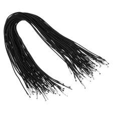 100Pcs 18" Elastic Barbed Cord 1.6mm Loop Stretch Round String Black