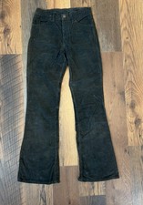 VTG Talon Zip Levis Corduroy Flared Bell Bottoms Made in USA Green