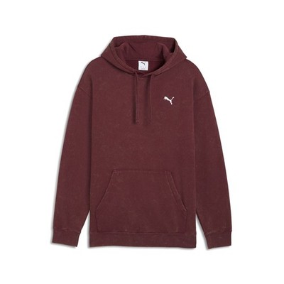 PUMA Essentials Elevated Relaxed Wash Hoodie Fl Mens Red Casual Athletic Outerwe