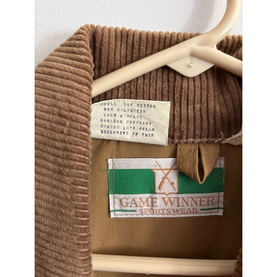 Chaqueta de caza Game Winner Sportswear naranja acolchada cuello de pana XL para hombre Foto 4 de 4