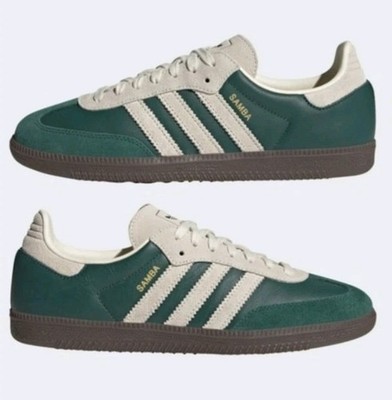 Adidas Samba OG Shoe Collegiate Green, Cream White, Men's Size 10