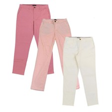 Tommy Hilfiger Women's Chino Pants Slim Fit Stretch Bottoms Flag Logo New 0 2 6