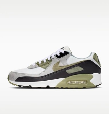 Nike Air Max 90 Weiß Schwarz Khaki Sneaker Schuhe DM0029-121 Herren